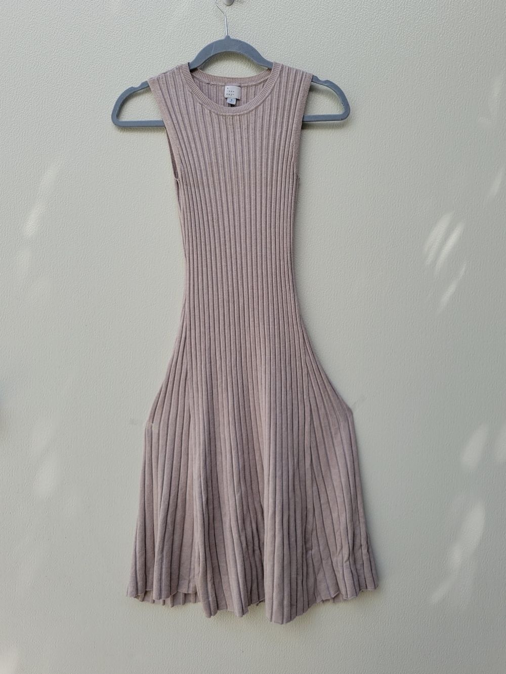 NEW DAY Sleeveless Ribbed Midi Dress in Taupe SIZE S WOMEN